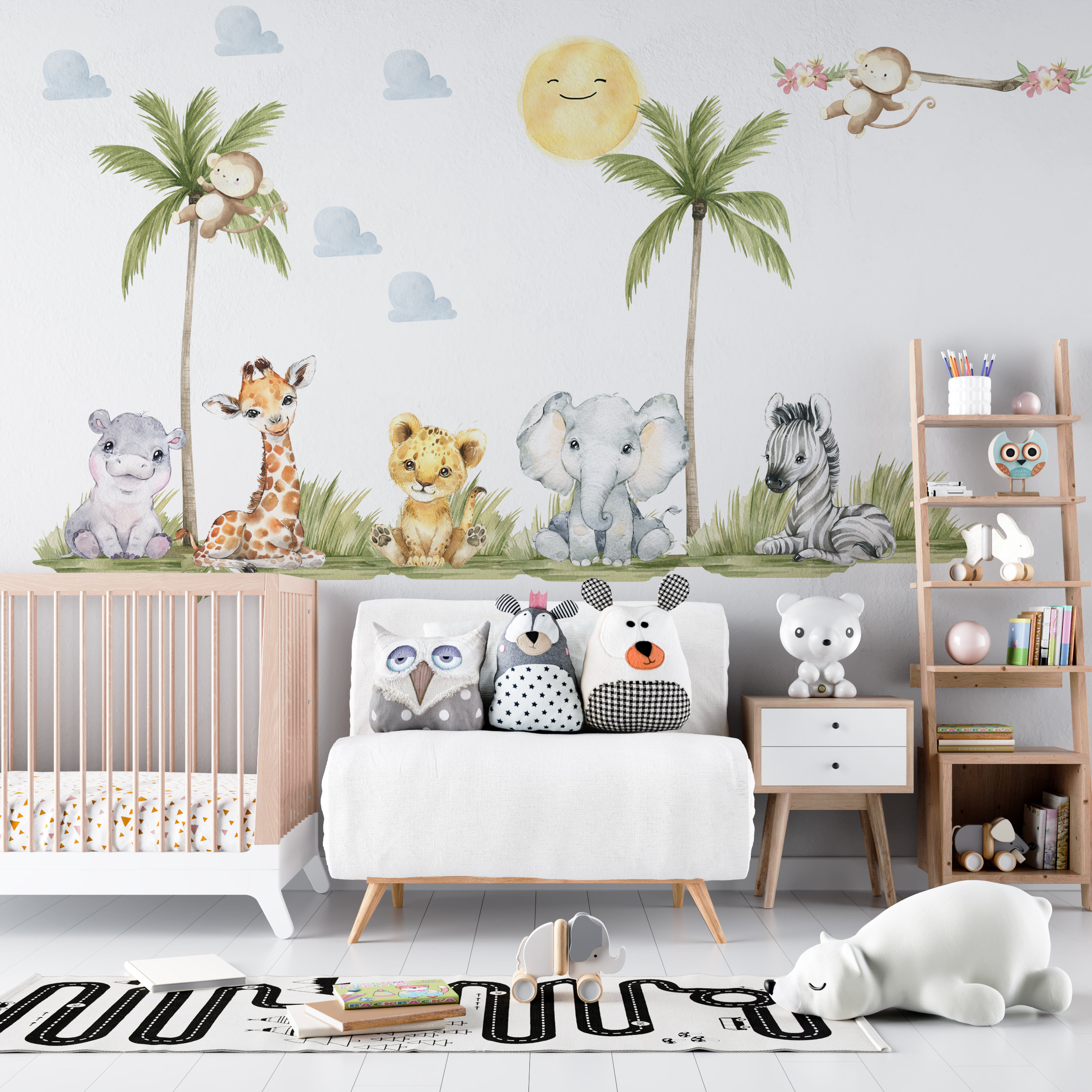 Adesivo Da Parete Orso Sulla Luna Animali Per La Cameretta Del - Foto 8