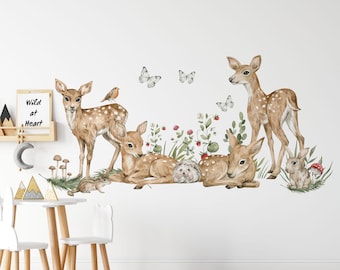 Forest nursery wall decals, animals wall stickers, kids room wall decals
