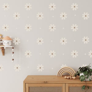 adesivi margherita, decorazioni floreali per la cameretta dei bambini, arte murale con fiori ad acquerello, decalcomania murale margherita,