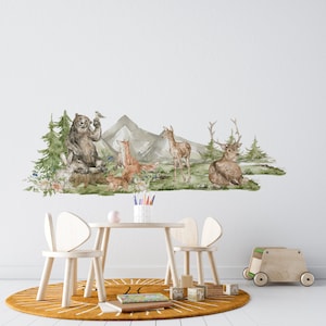 forest wall decal, wall decals, woodland wall decal, mountain decal, woodland decal, woodland wall stickers, kids wall stickers
