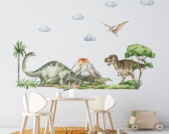dinosaur wall decal, dinosaur wall stickers, jurassic wall decals,  dinosaur room decor for boys, dinosaur wall art, kids wall decals