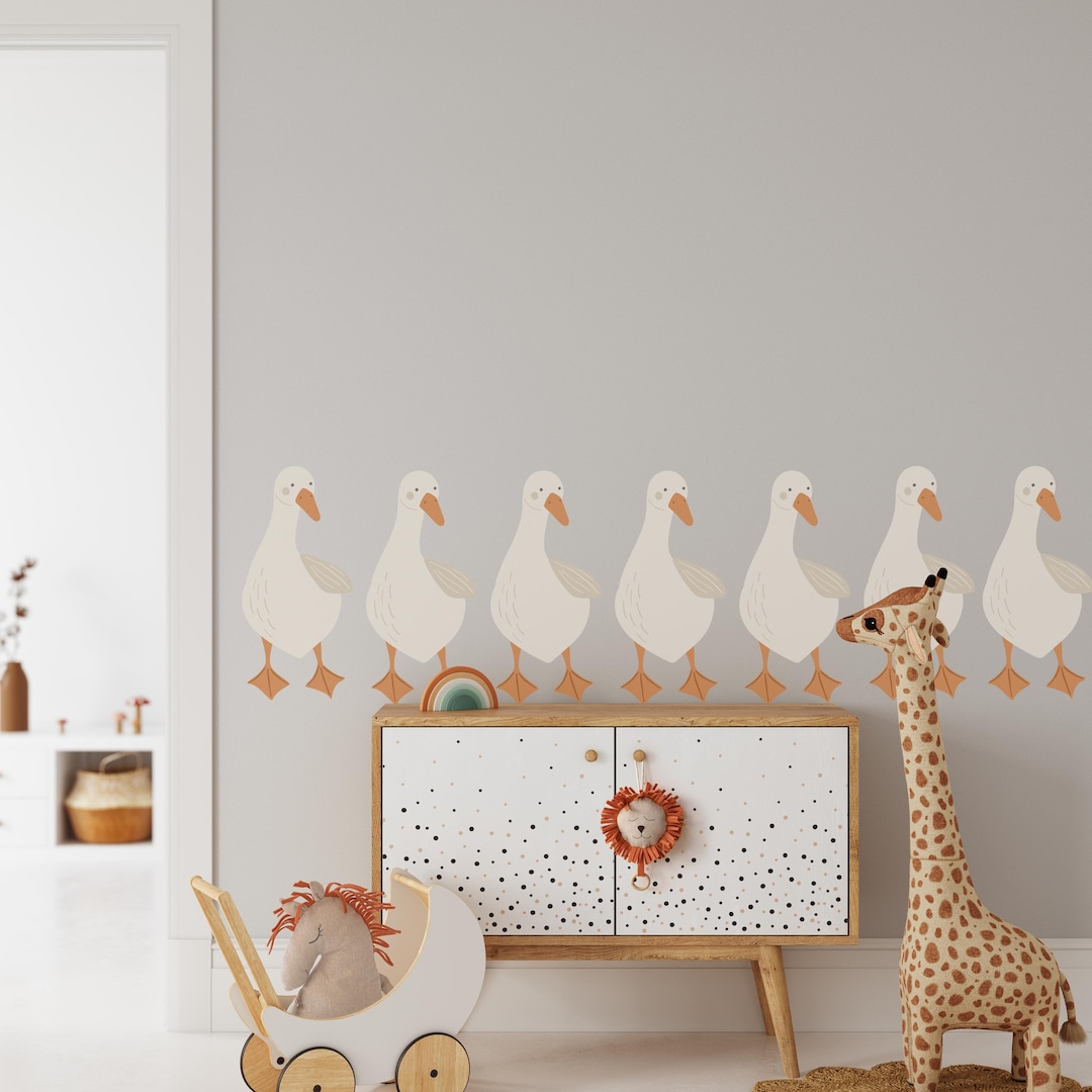 Goose Wall Decals, 24 Nursery Wall Stickers, Farm Animals Kids Room ...