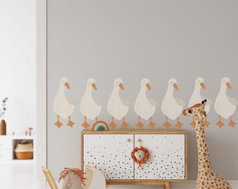 Goose Wall Decals, 24 Nursery Wall Stickers, Farm Animals Kids Room Decor