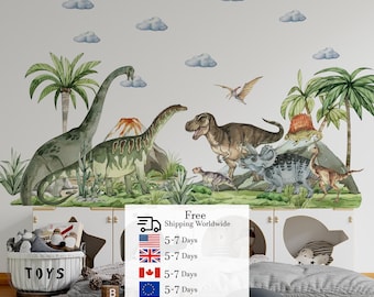 dinosaur wall stickers, dinosaur wall decal, dinosaur wall decals in boy room, dinosaur stickers, dinosaur wall art, kids wall sticker,