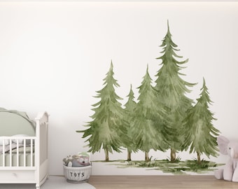 tree wall decal, trees wall decal, forest wall decal, tree decal, large forest wall decal, kids wall decal