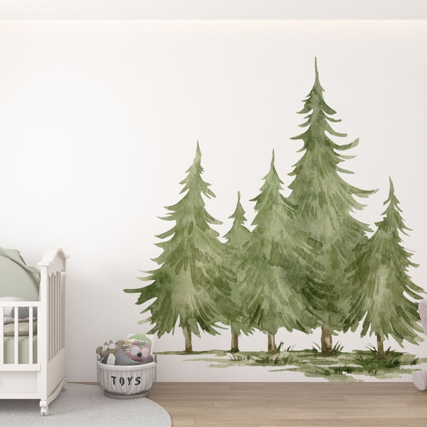 tree wall decal, trees wall decal, forest wall decal, tree decal, large forest wall decal, kids wall decal