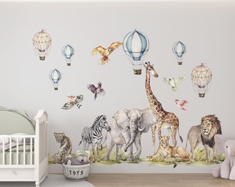 safari nursery decor, safari wall decals, safari wall decal, jungle wall decal, safari nursery decor, giraffe wall decal, zebra stickers,
