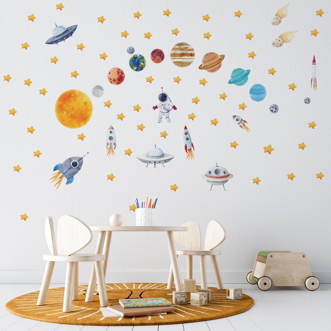 Space Wall Decal, Space Wall Stickers, Space Decals, Solar System Wall