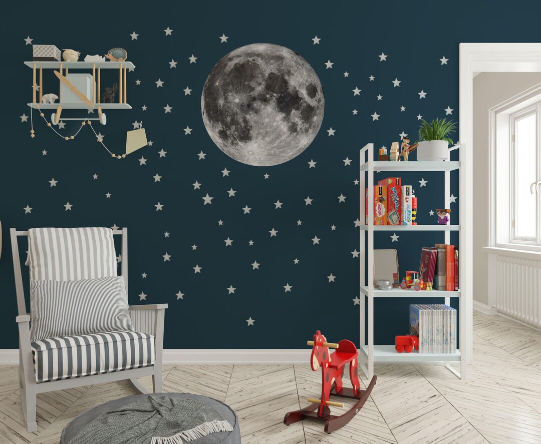 Moon and Stars Wall Decals | Nursery Wall Stickers | Celestial Baby ...
