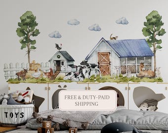 farm nursery decor, farm nursery wall decal, farm animal nursery decor, farm animal nursery barn, farm animal nursery decor