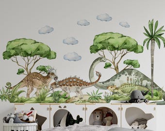 dinosaur wall decal Jurassic wall decals, dinosaur stickers, dinosaur wall art, kids wall sticker, dinosaur decoration,