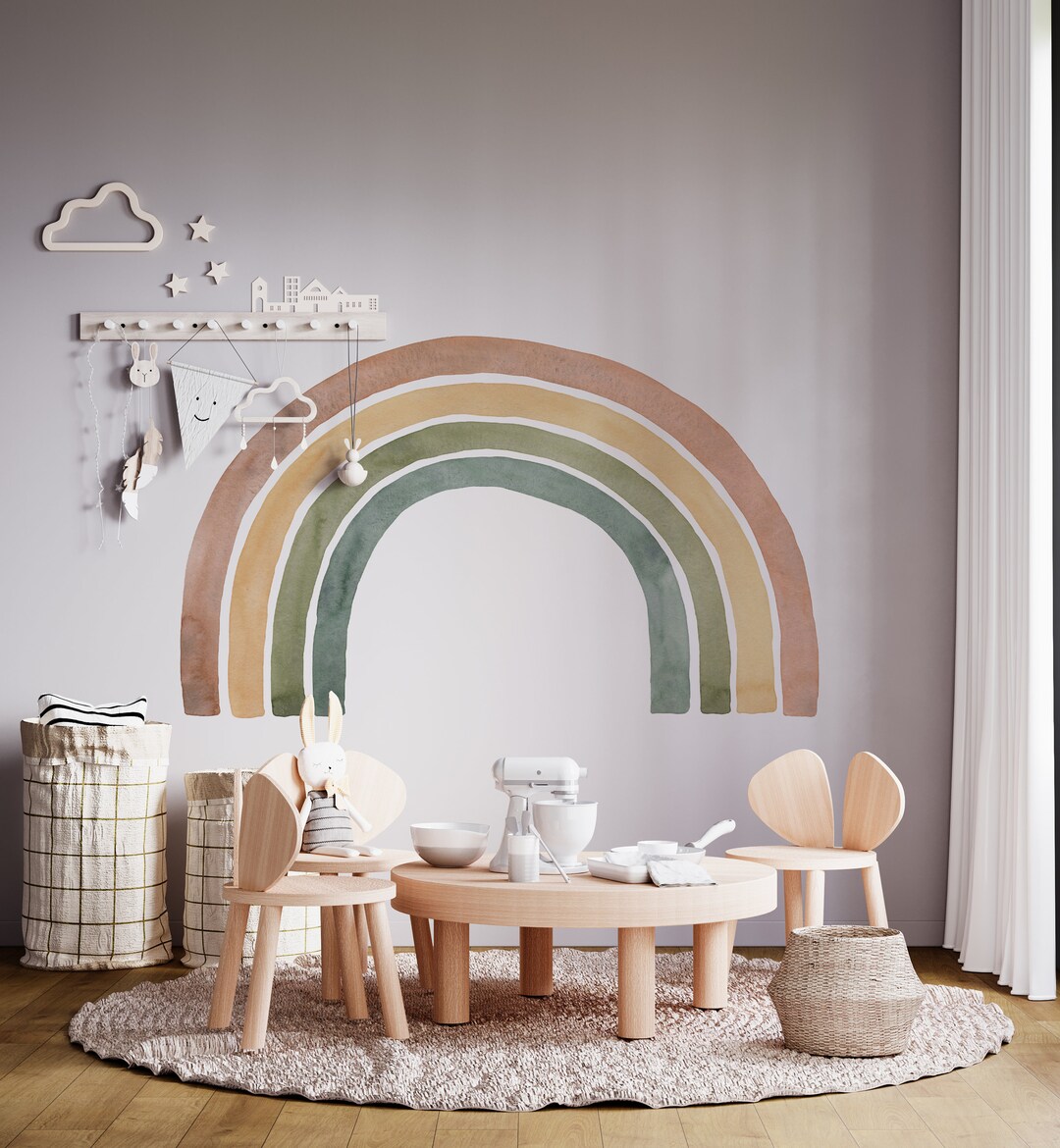 Pastel Rainbow Wall Decal: Nursery Decor, Boho Style - Etsy