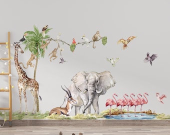 safari nursery decor, safari wall decal, jungle wall decal, jungle nursery decor