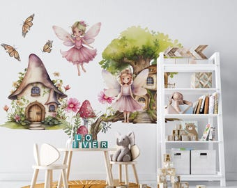 Fairy Wall Decals, Girls Room Decor, Peel and Stick