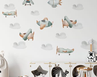 Vinilos decorativos de aviones para habitaciones infantiles, vinilos decorativos para habitaciones de niños, vinilos decorativos para guarderías.