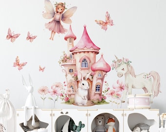 Adesivi murali con fate / Decorazioni per la cameretta delle bambine / Decalcomanie murali con fate / Decorazioni murali per la cameretta dei bambini / Decorazioni magiche per la stanza delle fate