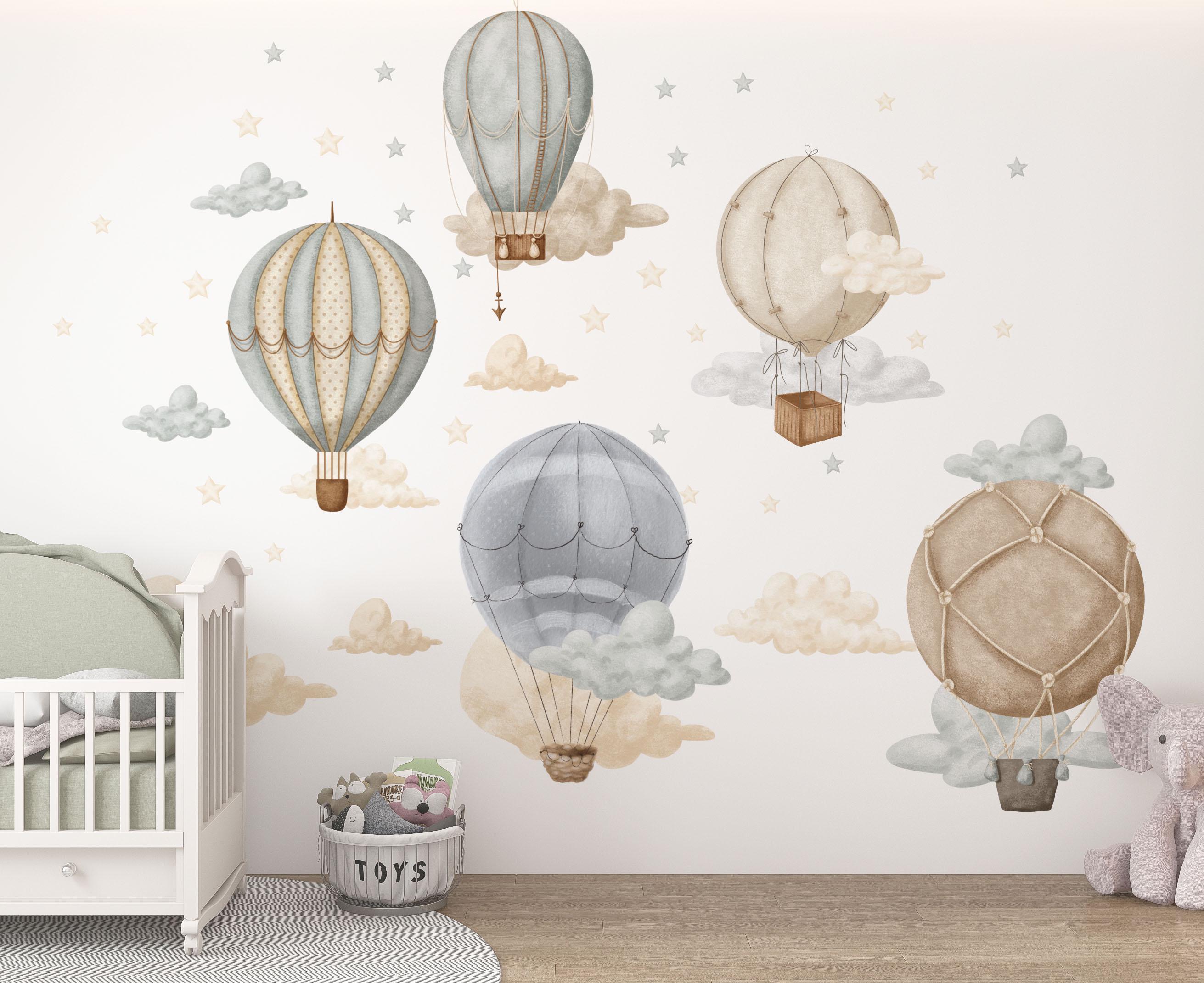 Hot Air Balloon Koala Elephant Panda Sloth Removable Wall