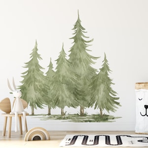 tree wall decals, pine tree wall sticker for kids room