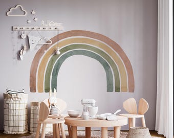 Pastel Rainbow Wall Decal: Nursery Decor, Boho Style