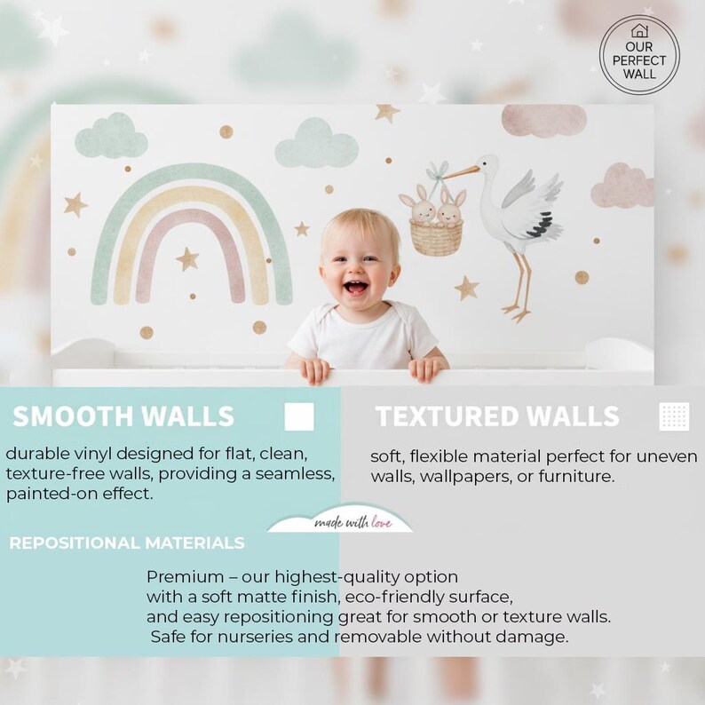 information regarding material option for kids wall decals
