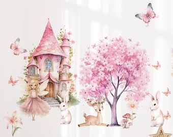 fairy decals, fairy wall stickers, girls room decor, fairy decor, girls room wall decals,