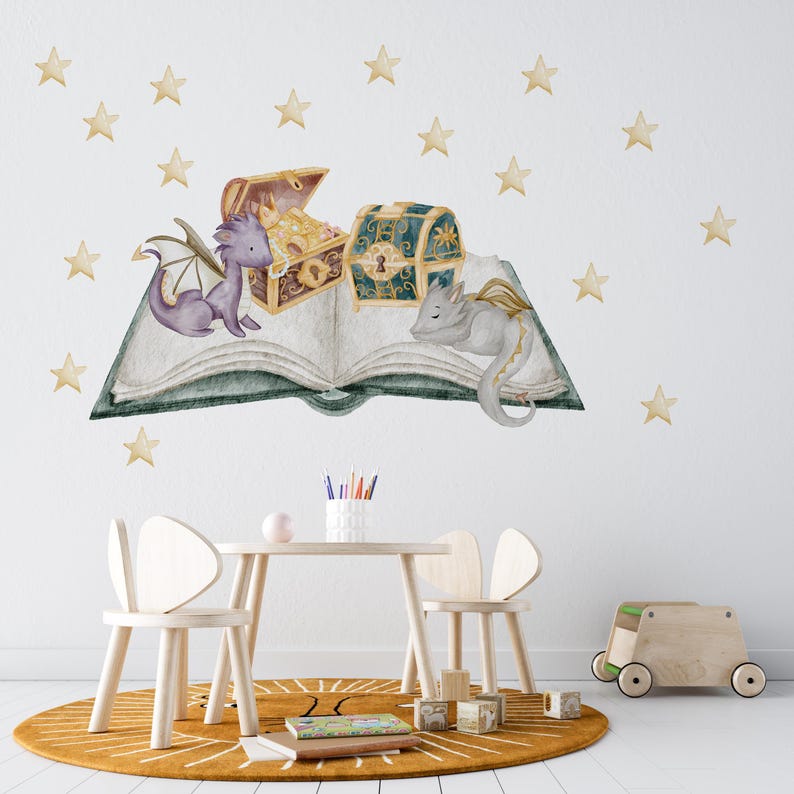 Dragon Nursery Wall Decals: Fantasy Kids Room Decor - Etsy