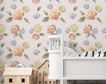 Floral Wallpaper peel and stick, wildflower murals