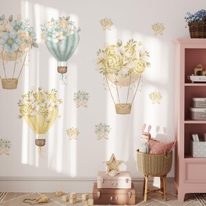 Hot Air balloons, flowers hot air balloons, kids room decor
