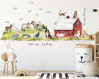 farm nursery wall decals, farm animal nursery decal,  farm animal nursery barn, farm animal nursery decor, Animals Wall Decals