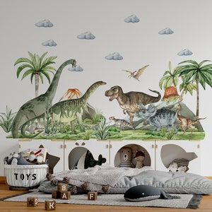 dinosaur wall decal, dinosaur wall stickers,  jurassic in boy room, dinosaur stickers, dinosaur wall art, kids wall sticker,