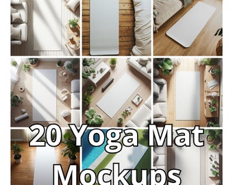 Yoga Mat Mockup Bundle, 20 JPEG Digital Files (Digital Download)