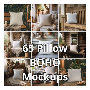 Lot de 65 maquettes bohèmes pour oreillers carrés | Maquette d'oreiller | Oreiller factice blanc | Maquette de coussin | Rembourrage | Lot de maquettes esthétiques