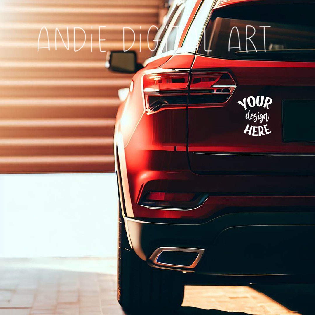 Bumper Sticker Mockup Vinyl Car Decal Car Mockup Car Sticker Etsy