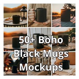 50+ Black Ceramic Mug Mockup Bundle | Coffee Mug Mockup | Black Mug Mock | Ceramic Mug Mockup | 11oz White Mug | Mockup Bundle Aesthetic