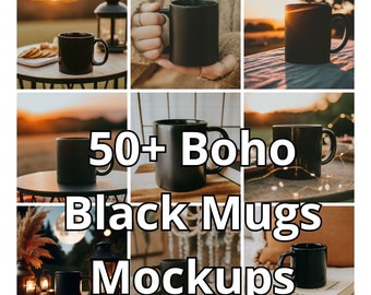 Black Coffee Mug Mockup Bundle | Ceramic Mug, 50+ JPEG (Digital Download)