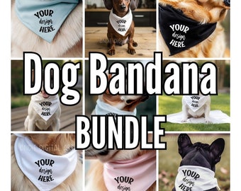 Dog Bandana Mockup Bundle | Pet Collar Templates (Digital Download)