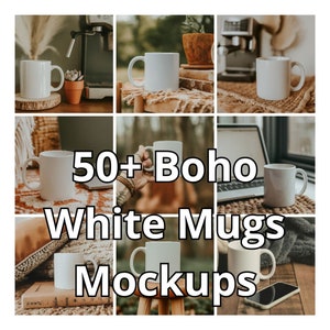 50+ White Ceramic Mug Mockup Bundle | Coffee Mug Mockup | White Mug Mock | Ceramic Mug Mockup | 11oz White Mug | Mockup Bundle Aesthetic