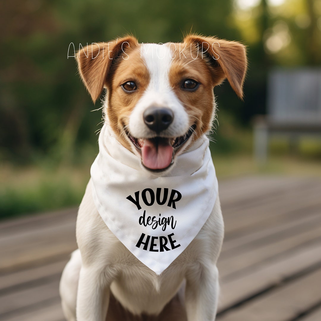Dog Bandana Mockup Dog Mockup Pet Bandana Template Add Your Own Image