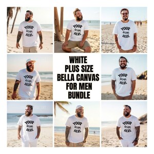 BellaCanvas Bundle, Bella Canvas Man T-Shirt Mockup Bundle, White T-Shirt Mockup Bundle, Male Model Mockup, T Mockup, Male Bundle Mockups