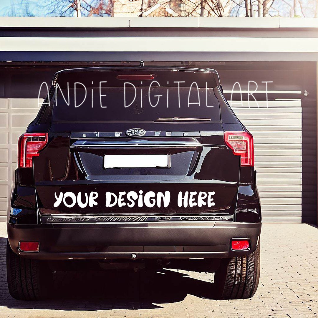 Bumper Sticker Mockup Vinyl Car Decal Car Mockup Car Sticker Etsy