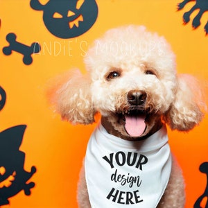 Halloween Dog Bandana Mockup | Dog Mockup | Pet Bandana Template | Add your own image | Bandana Mockup | Pet Mockup | Cute Dog Mockup