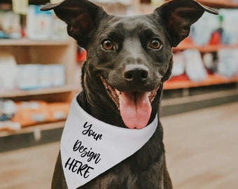 Dog Bandana Mockup | Dog Mockup | Pet Bandana Template | Add your own image | Bandana Mockup | Pet Mockup | Retro Style