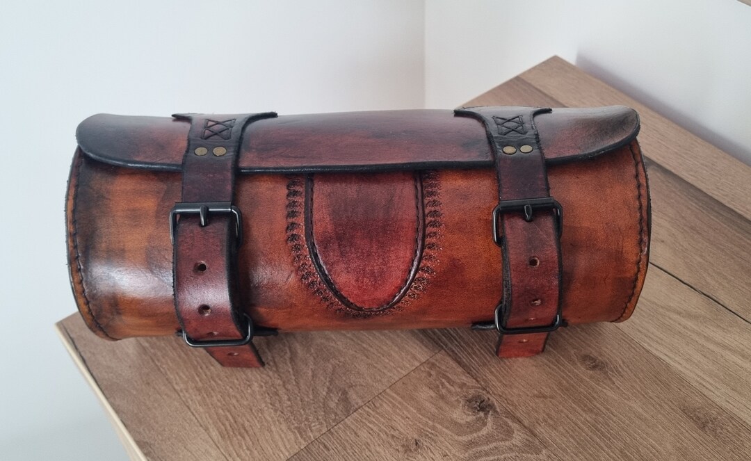 Motorcycle Leather Handlebar Bag Etsy