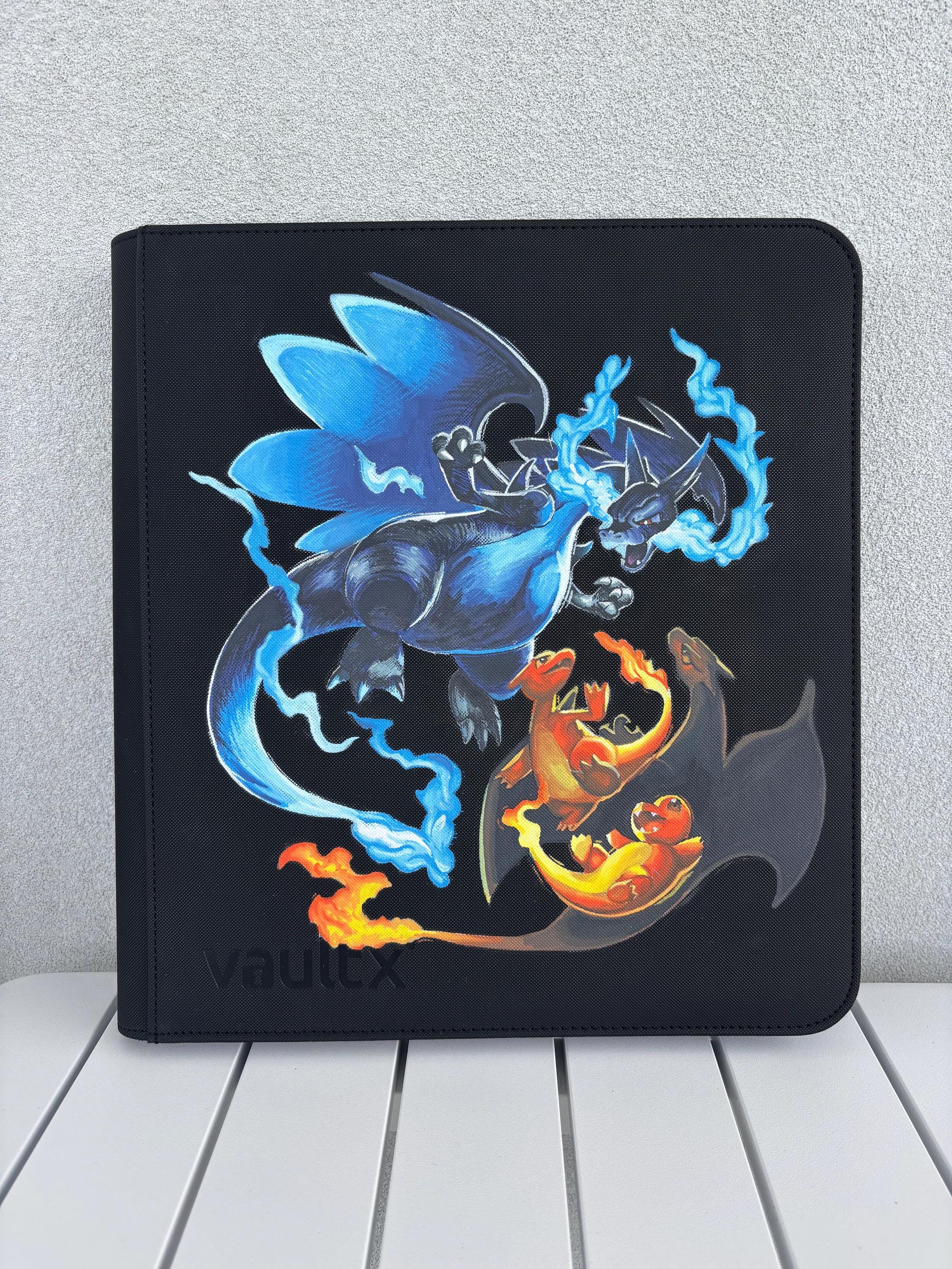 Hand-painted 12 Pocket TCG Binder - Featuring Mega Charizard X