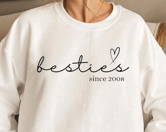 Custom Besties Sweatshirt, Custom Best Friend Gift, Girl's Personalized Besties Shirt, BFF Gifts For Women, Best Friend Birthday Gift