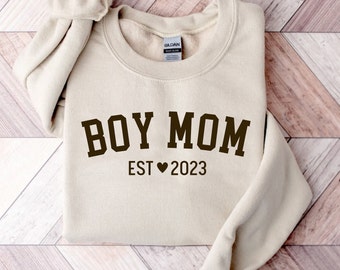 Boy Mama Sweatshirt, Boy Mom Shirt, Personalized Mama Sweatshirt, Boy Mama Apparel, Gift For Mother, Boy Mom Sweater, Mom Gift Sweatshirt