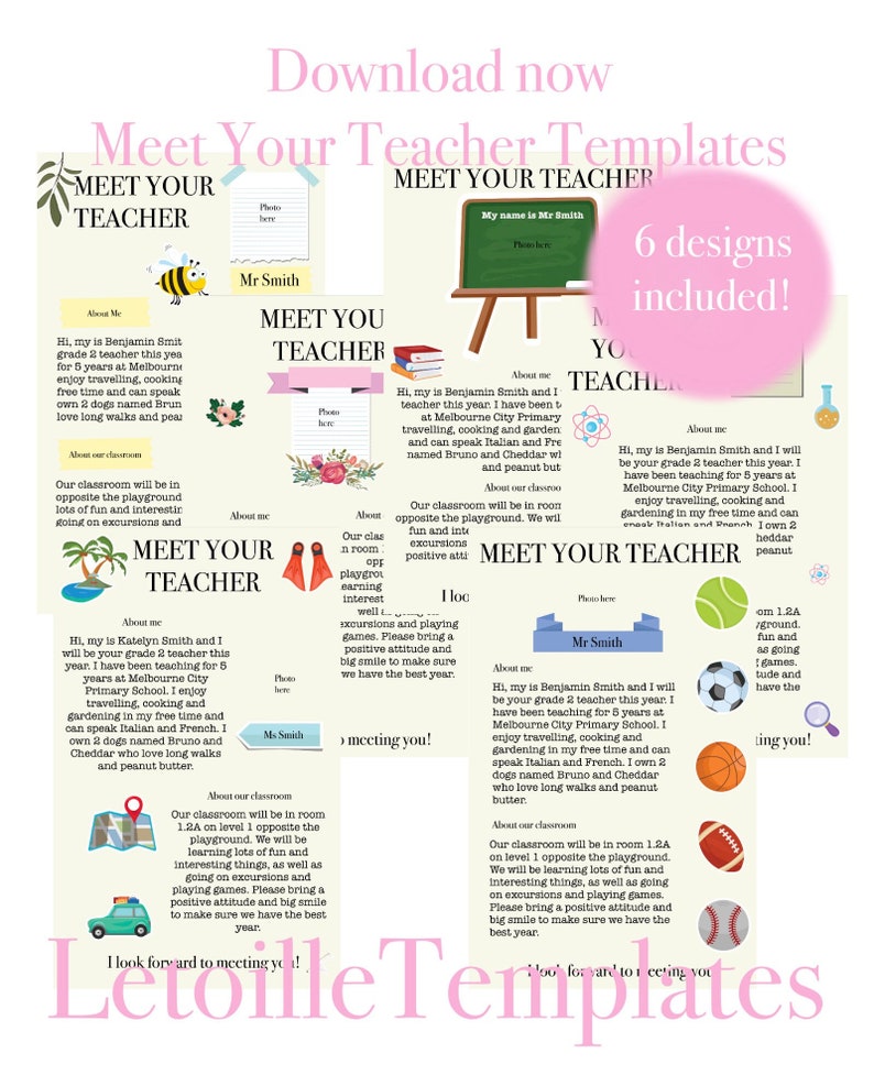 Meet the Teacher Templates Etsy