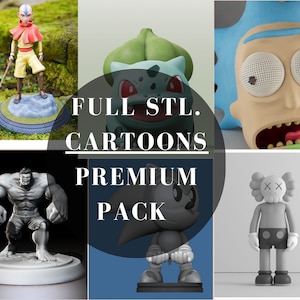 Cartoon Stl Premium Pack, 3D-Druckerdateien Cartoon, All-in-One-Datei. Cartoons 3D Druck, 3D Cartoon Modelle.