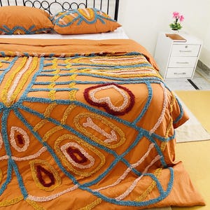 Boho-Inspired Tufted Duvet Cover – Soft Cotton Bedding Set with Pillowcases, Ideal for Bedroom Decor Duvet Set in Zipper Closure