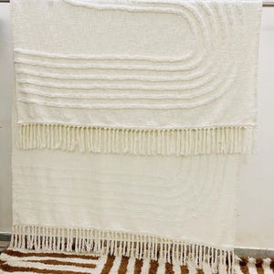 Soft Tufted Throw Blanket – 100% Cotton, Boho Farmhouse Style, Sofa/Bedding Throw 52x72&quot;Inches&quot;